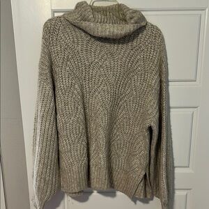 Cozy Knit Turtleneck Sweater - Gray